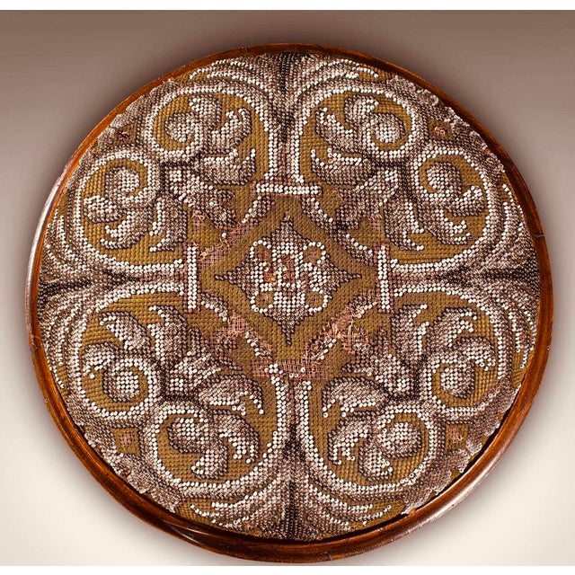 Pair of English Walnut Beaded Footstools,c1840 For Sale - Image 6 of 18