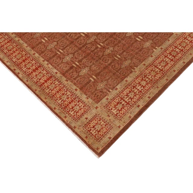 Textile 1990s Oriental Ziegler Brown Rust Hand-Knotted Wool Rug - 8'11'' X 11'9'' For Sale - Image 7 of 8