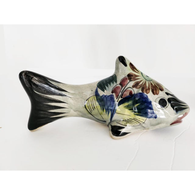 Mexican 1970s Tonala Ceramic Fish Figurine For Sale - Image 3 of 9