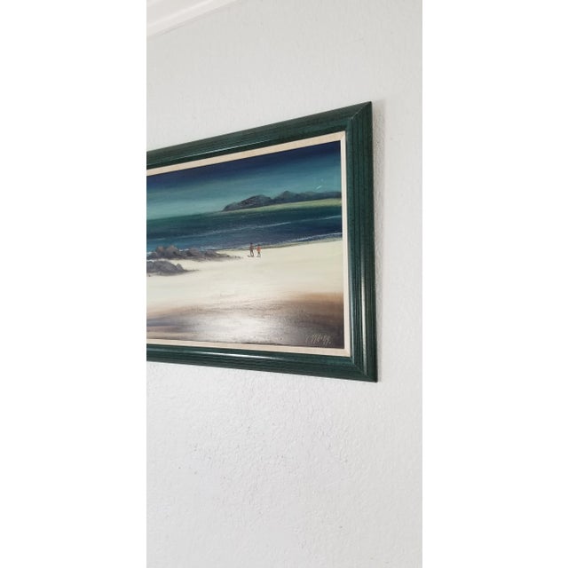 Wood 1980s A Mattera Ocean Landscape Oil Painting For Sale - Image 7 of 10