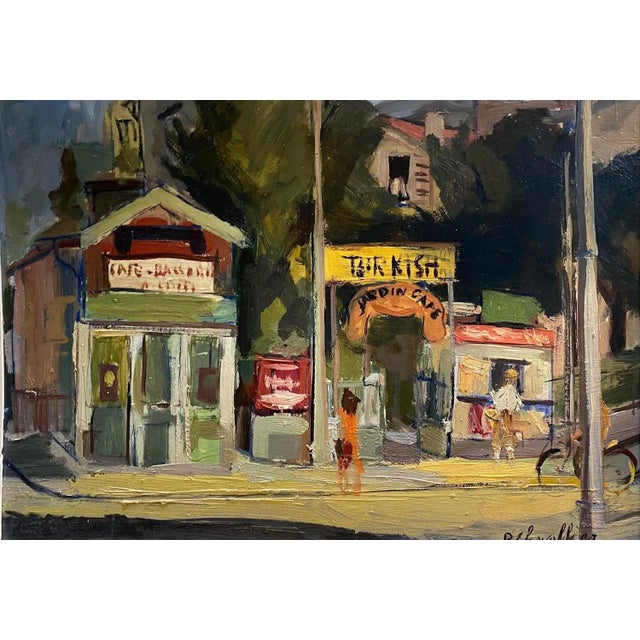 Paul Chevallier, Garden's Coffee, Oil on Wood, 1944 For Sale - Image 9 of 9