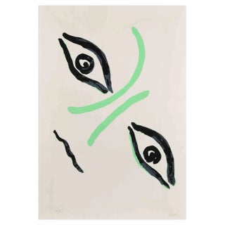 Virgilio Guidi, Countess Portrait, Lithograph, Mid-20th Century For Sale