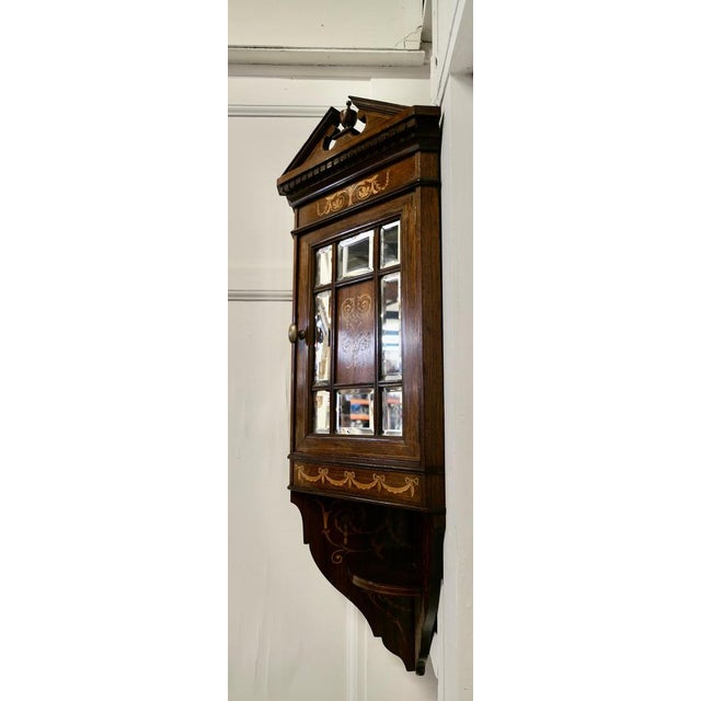Wood Edwardian Inlaid Corner Cupboard, 1900 For Sale - Image 7 of 8