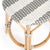 Tobias 24 in. Seat Height Round Rattan Backless Counter Stool, Gray/White Stripe/ Natural Rattan Frame For Sale In Chicago - Image 6 of 8