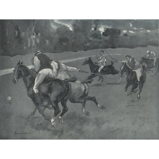 1893 Antique French Polo Lithograph For Sale - Image 4 of 4