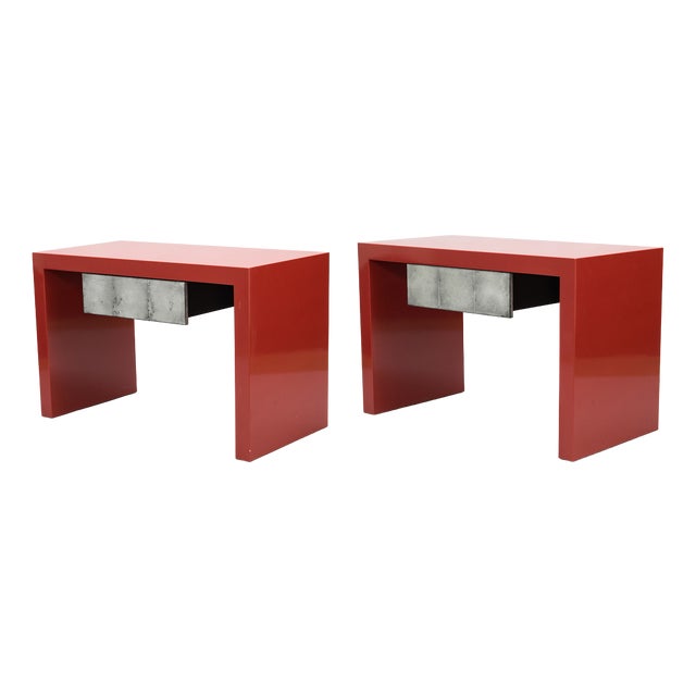 Red Lacquered Beside Tables by Kaisa Blomstedt, 2003, Set of 2 For Sale