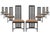 Liberty & Co. Set of 8 Liberty Postmodern Black Lacquered High Dining Chairs With Knoll Fabric For Sale - Image 4 of 10