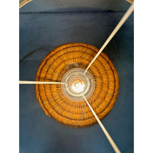 Vintage Table Lamp in Rattan, 1970s For Sale - Image 9 of 10