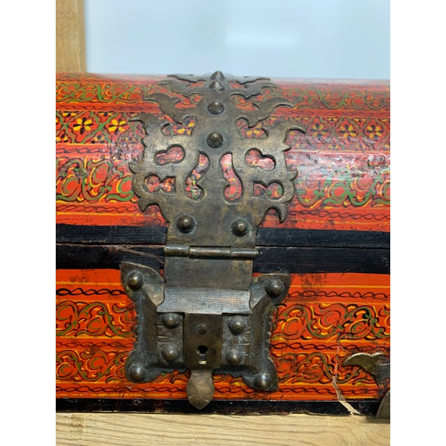 Large 19th Century Anglo Indian Malabar Treasure Chest With Brass Fittings For Sale - Image 10 of 11