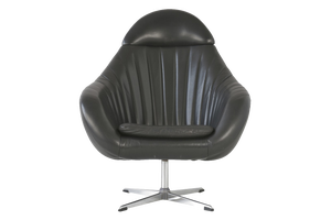 Dutch Swivel Bucket Chair in Leather, 1960s