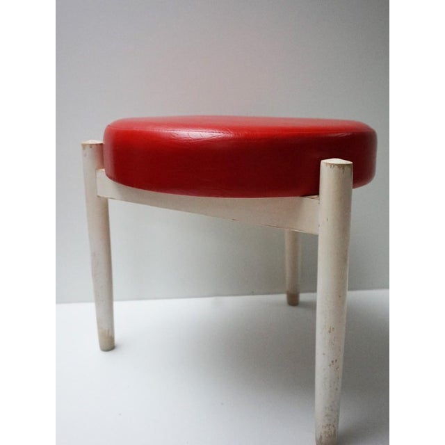 Vintage Scandinavian round stool, design attributed to Hugo Frandsen, 1960s. Beautiful round vintage Scandinavian stool...