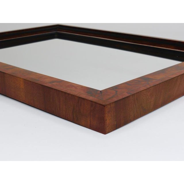 Antique Biedermeier Square Walnut Wall Mirror, Vienna, 1850s For Sale - Image 16 of 18