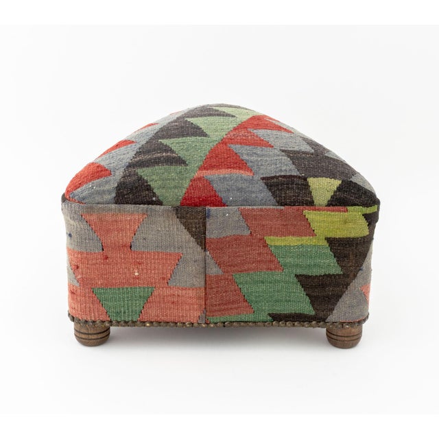 Late 20th Century George Smith Style Kilim Upholstered Footstool For Sale - Image 5 of 9