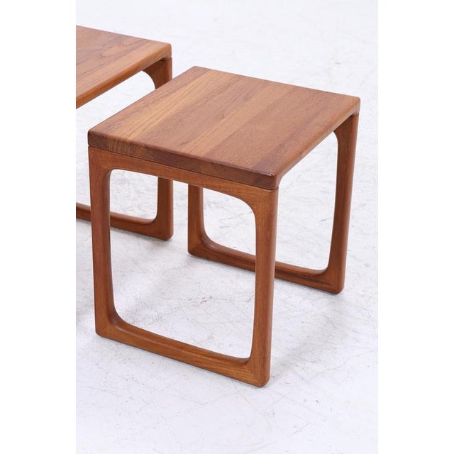 Wood Mid-Century Danish Square Wooden Nesting Tables, 1960s, Set of 2 For Sale - Image 7 of 12