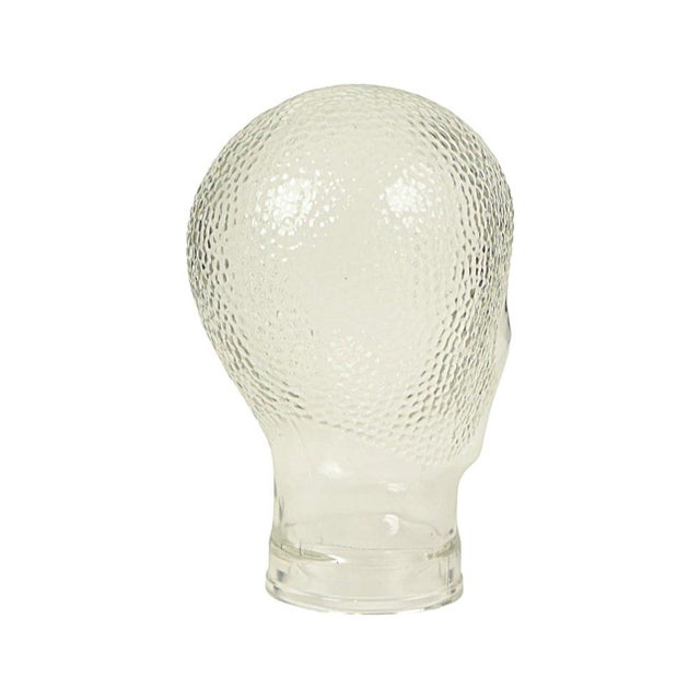 Vintage Glass Display Head, 1960s For Sale - Image 4 of 12