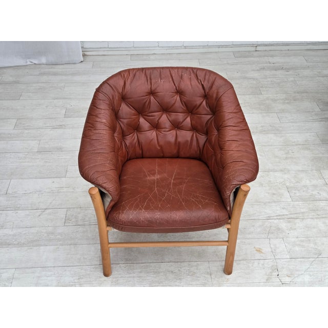 Swedish Model G7 Pedro Leather Armchair by Gunnar Kentemo, 1970s For Sale - Image 10 of 18