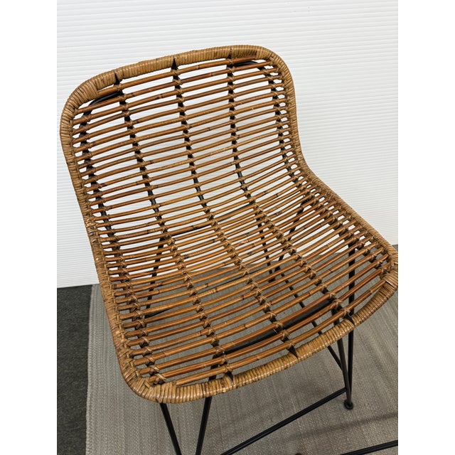 Palecek Hermosa Rattan in/Outdoor Counter Stools, Set of Three For Sale - Image 9 of 12