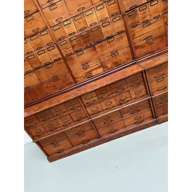 Large Antique American Oak Apothecary Cabinet, 1900s For Sale - Image 13 of 18