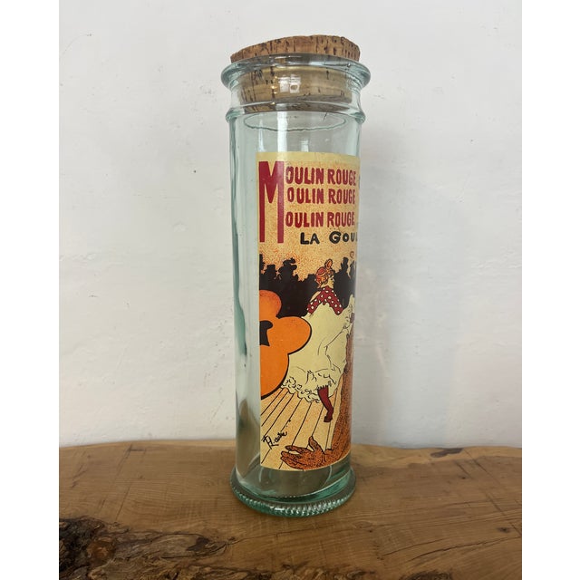 Vintage French Art Nouveau Style Pasta Jar with Moulin Rouge by Henri de Toulouse-Lautrec Motif, 1960s For Sale - Image 9 of 14