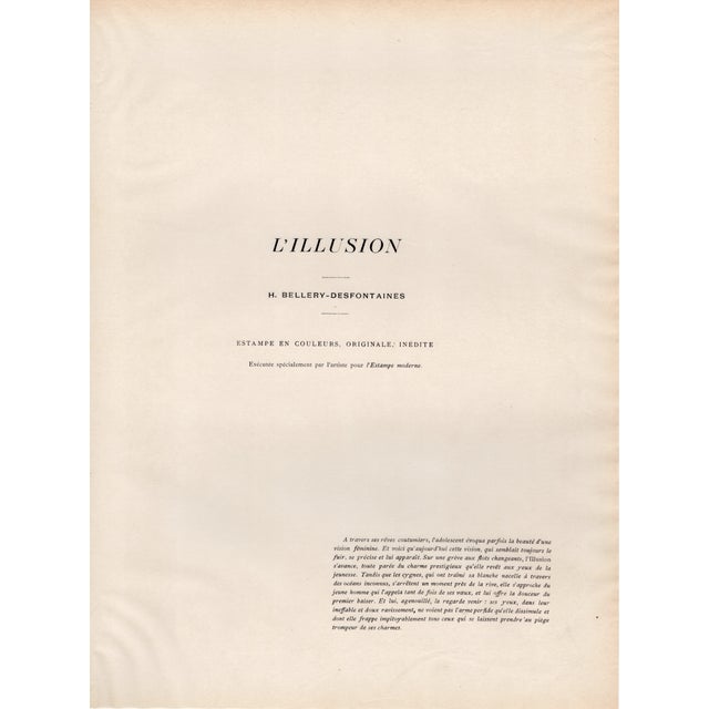 Paper Henri Bellery-Desfontaines, L'Illusion, 1897, Lithograph on Paper For Sale - Image 7 of 10