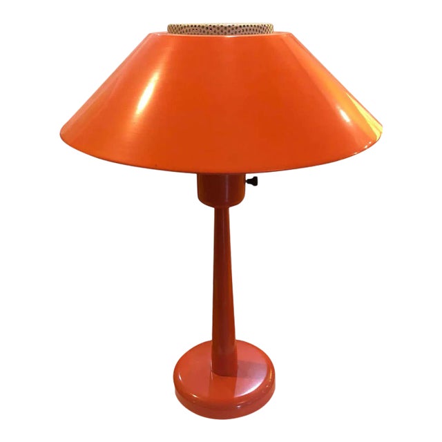 Gerald Thurston Orange Table Lamp by Lightolier For Sale