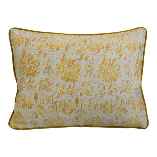 Mariano Fortuny Cimarosa Italian Botanical Feather/Down Pillow For Sale