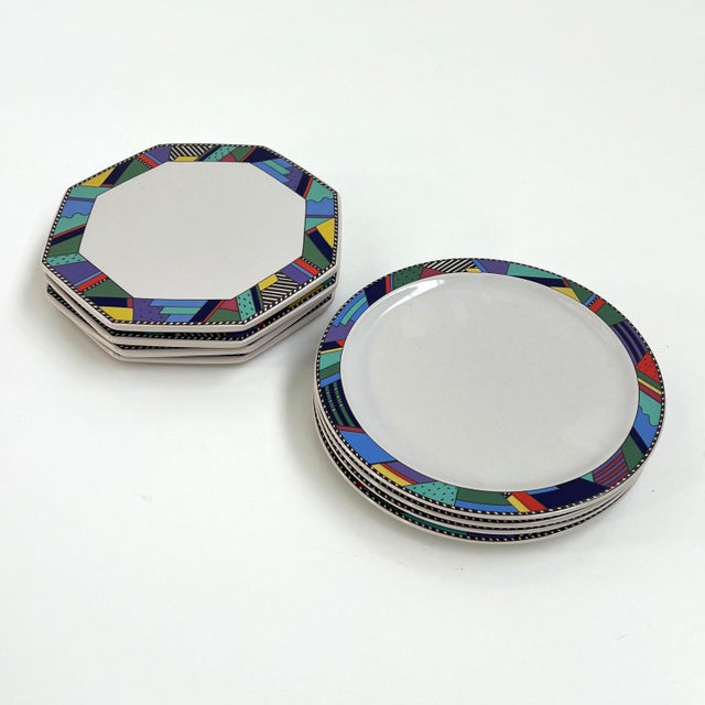 Ceramic Plates Metropol by Barbara Brenner for Rosenthal, 1990s, Set of 8 For Sale - Image 7 of 7