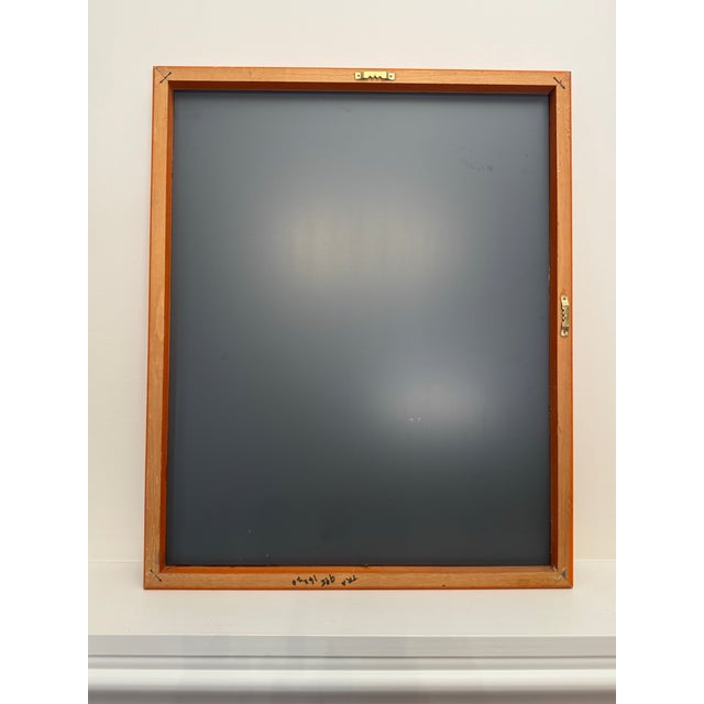 Mid Century Modern Bright Orange Solid Wood & Brass Wall Mirror For Sale - Image 11 of 11