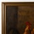 19th-century Spanish oil on canvas depicting a barnyard scene with a rooster and two chickens. Hay is painted beneath...