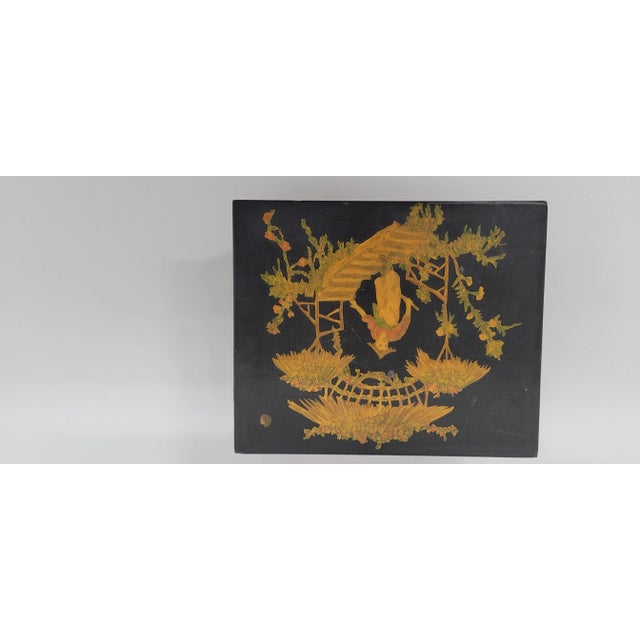 1920s 1920s Vintage Black Asian Box For Sale - Image 5 of 8