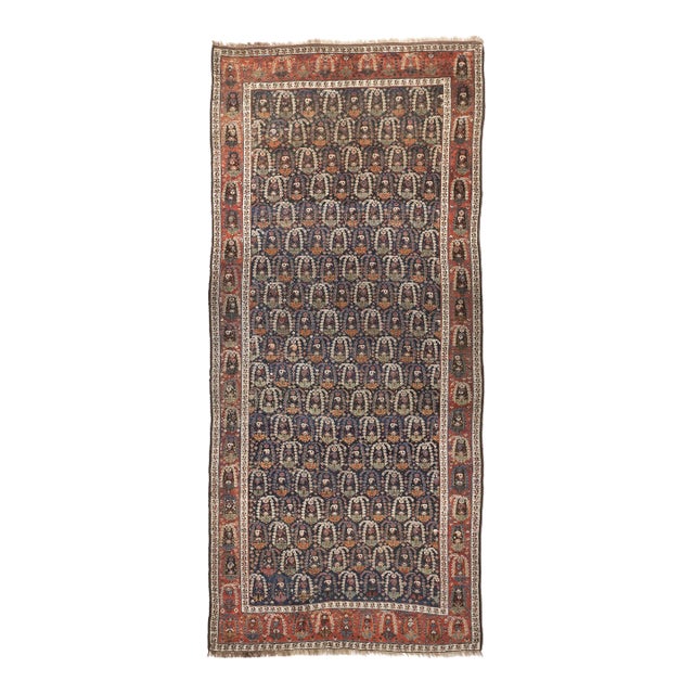 Antique Handmade Persian Gallery Rug For Sale