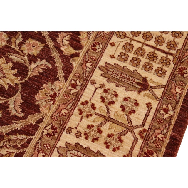 Beige Classic Ziegler Brown Beige Hand-Knotted Wool Rug - 8'3'' X 10'8'' For Sale - Image 8 of 8