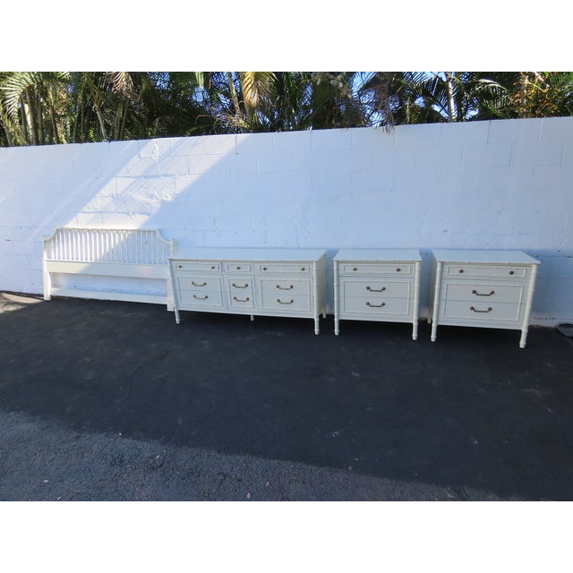 Thomasville Hollywood Regency Faux Bamboo Nightstands Bedside Tables a Pair 6644 For Sale - Image 18 of 18