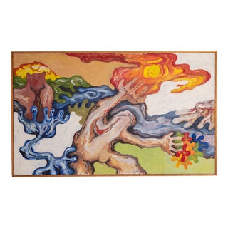 Abstract Figure Under the Sun, 1960s, Oil on Canvas For Sale