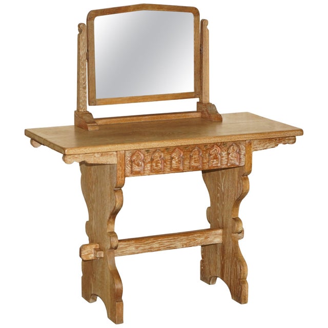 Arts & Crafts Limed Oak Cotswold Dressing Table from Tudor Furniture, 1930s For Sale - Image 16 of 16