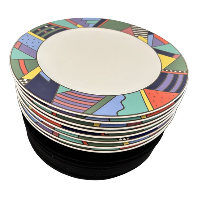 Scenario Metropol Serving Plates by Barbara Brenner for Rosenthal, 1990s, Set of 8 For Sale