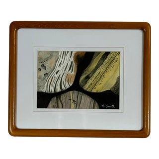 Original Watercolor Painting Framed and Signed - Rock Collection For Sale