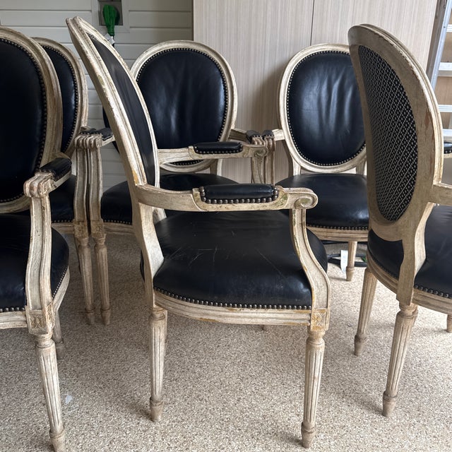 1980s 1980s Set of 6 Louis XIV Style Chairs For Sale - Image 5 of 6