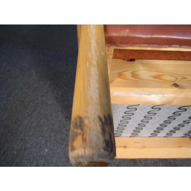 Vintage Leather Loveseat For Sale - Image 4 of 11