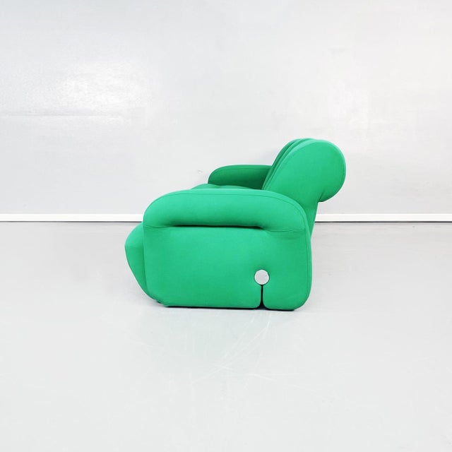 Space Age Italian Green Fabric Modular Sofa with Metal Insert, 1970s For Sale - Image 3 of 18
