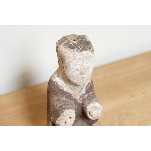 Antique Painted Chinese Pottery Figure For Sale - Image 4 of 7