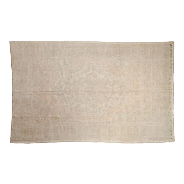 Vintage Distressed Oushak Rug - 6'1" X 9'7" For Sale