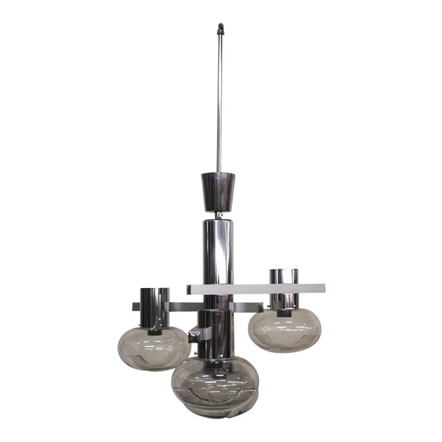 Chromed Ceiling Lamp from Toscana Luce, 1970s For Sale