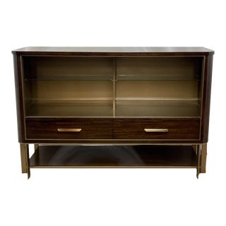 Contemporary Caracole Transitional Style Mahogany Sideboard / Storage Cabinet For Sale