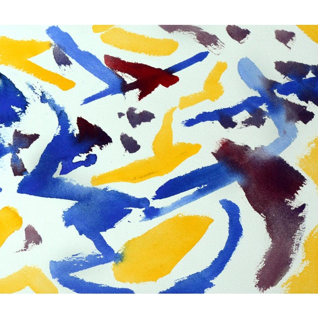 Abstract Expressionism Yellow, Blue & Red Abstract by Les Anderson For Sale - Image 3 of 4