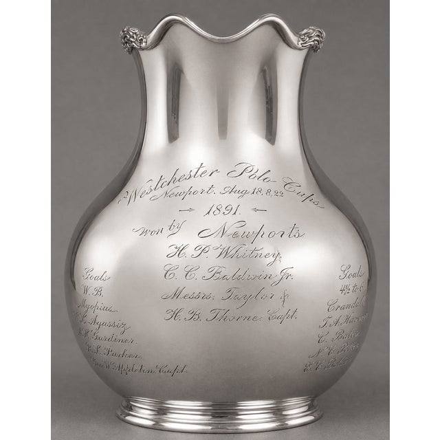 Harry Payne Whitney Sterling Silver Pitcher Engraved Westchester Polo Cups Newport 1891 For Sale - Image 9 of 13