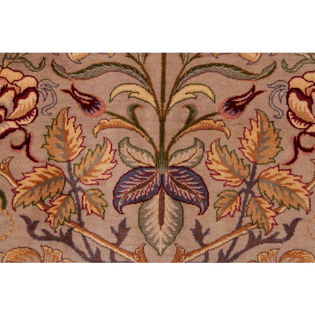 Shabby Chic Beautiful 1990's Pak-Persian Taupe/Red Wool Rug - 9'2'' X 12'5'' For Sale - Image 3 of 9