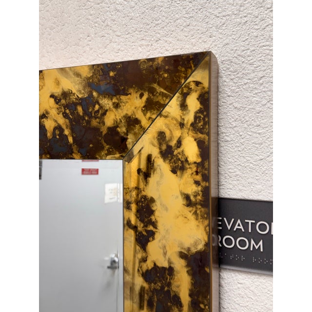 Amber Hollywood Regency Tortoise Glass Full-Length Mirror For Sale - Image 8 of 12
