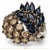 Mid 20th Century 18k White & Blackened Gold Designer Champagne Diamond Sapphire Wide Band Ring, Size 7.25 For Sale - Image 4 of 4