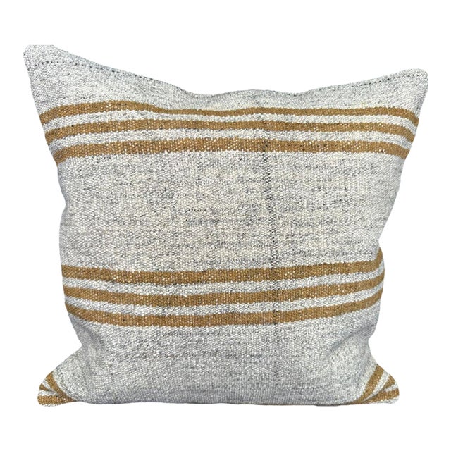 Turkish Hemp Pillow Cushion Natural Beige Yellow Cushion Cover 20x20 For Sale